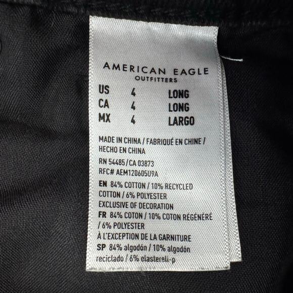 American Eagle Jeans Women’s Size 4 Tall Black High Rise Boho Distressed Grunge - Picture 3 of 14